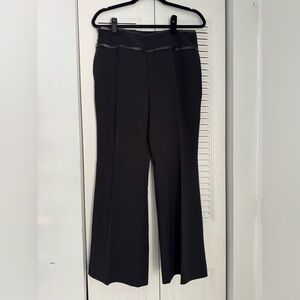 MOTF Black Wide-Leg Dress Pants with Trim